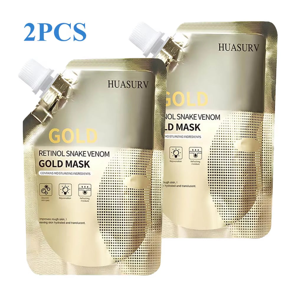 2Pcs Moisturizing Retinol Snake Venom Peptide Gold Mask Moisturizing Facial Mask Oil Control Skin Care 100G